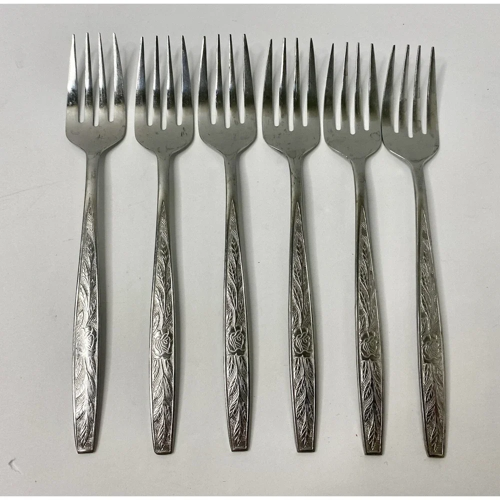 Stanley Roberts Granata Rose Salad Forks Glossy 6 3/4